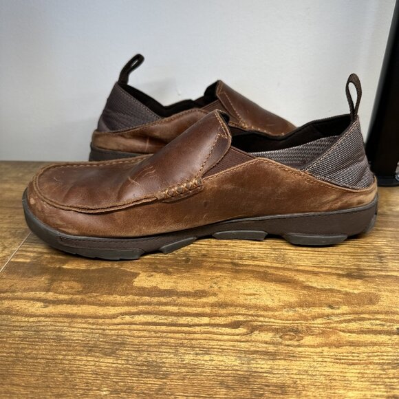 Olukai Na\'I WP Waterproof Mens Brown Leather Slip-On Loafers Shoe US 9.5 EU 42.5 main image 10